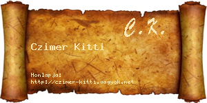 Czimer Kitti névjegykártya